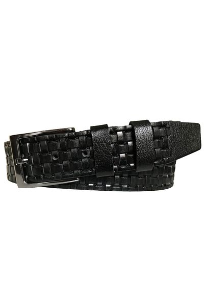 GoDeri Curea din piele naturală cu model negru - 4 Cm dk-0119