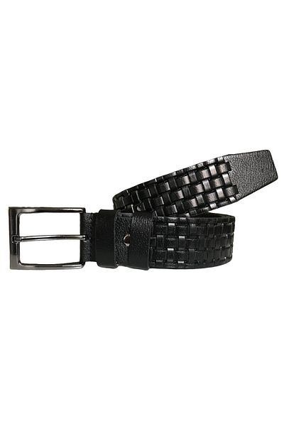GoDeri Curea din piele naturală cu model negru - 4 Cm dk-0119
