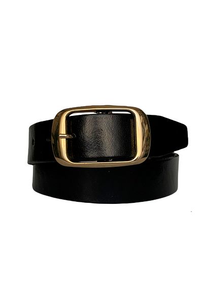 GoDeri Blugi de damă cu cataramă aurie din piele naturală, centură sport 4 cm=an-byn-25