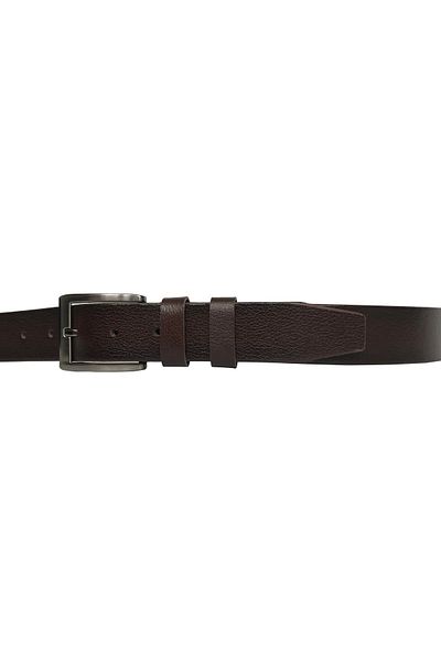 GoDeri Patterned Genuine Leather Brown Tekkat Trouser Belt - 3.5 Cm dk-7878
