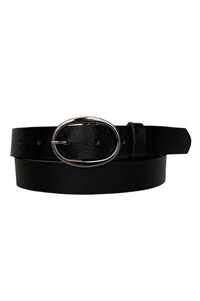 GoDeri 100% piele naturală cu cataramă argintie curea subțire neagră pentru femei, 3cm=3cm-kdn-15