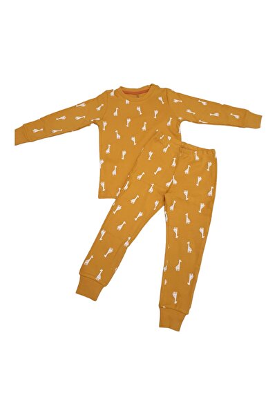 Panda Bibaby Happy Graffe Pijama Takımı Hardal