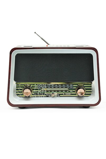 JUNGLEE Nostaljik Radyo Bluetooth Hoparlör Fm Radio Sd Kart Usb Girişli Şarjl...