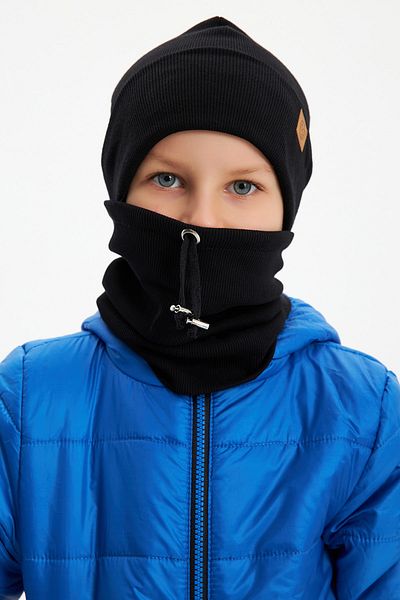 Babygiz Baby Boy Kid Trend Style Klobouk Beanie Neck Goar Set Pohodlná košilka ze 100% bavlny