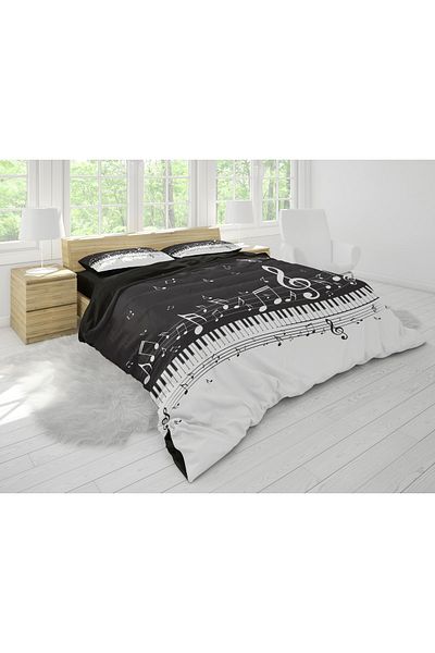 Erays Home Erayshome Note Melodi 3D digitálně potištěný dvojitý povlak na přikrývku