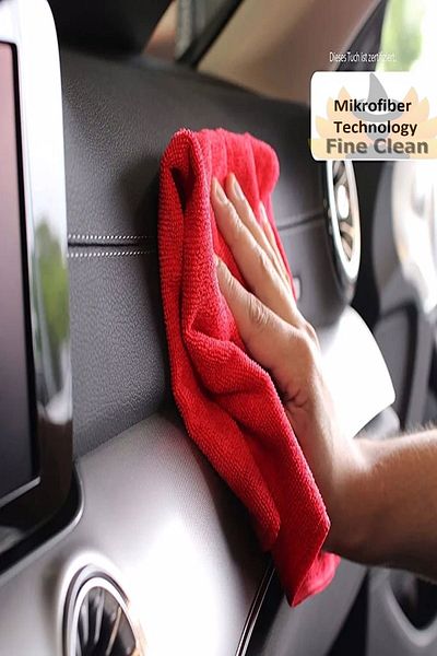 Fine Clean (3 Pieces) Red Microfiber Kitchen Sink Powder General Cleaning Cloth 40X40Cm