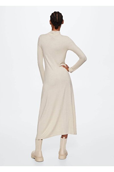 MANGO Woman Örgü Midi Elbise