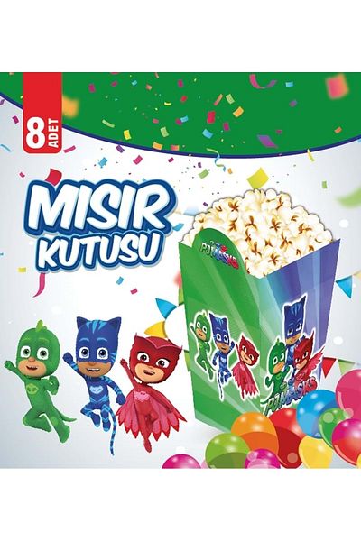 TURKUAZ PARTY Corn Box - Pj Masks - 15x15 Cm