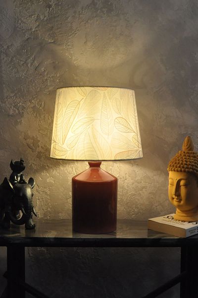 Qdec Vectortüy - Ceramic Cube Vase Lampshade, Brown Red