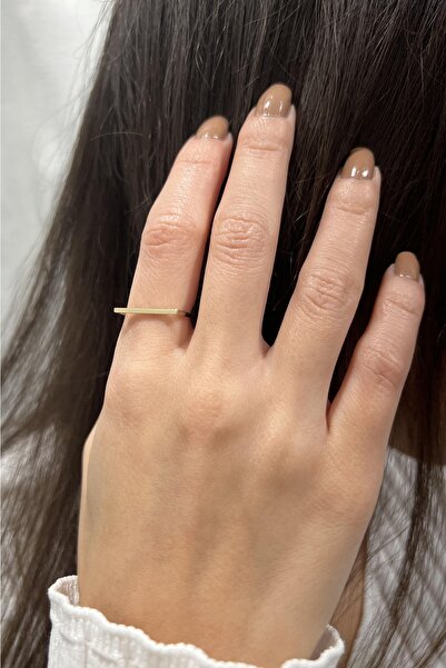 Akay Kuyumcu & Pırlanta Ince Çizgi Yüzük 14 Ayar Sarı Altın