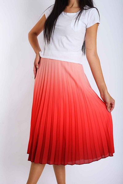 Blues Outlet Women's Colorful Pleated Skirt-red