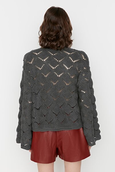 Trendyol Collection Anthracite Openwork/Hole Knitwear Sweater TWOAW22KZ1171