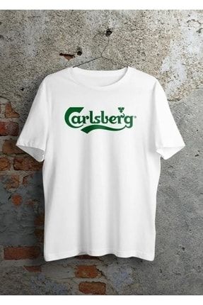 Tarzsokak Beyaz Basic 0 Yaka Pamuklu Carlsberg Bask l Unisex T hirt Fiyat Yorumlar Trendyol