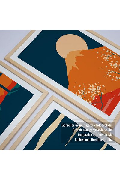 HOMEPACK Комплект за рисуване от 3 части с рамка от естествено дърво Hpn037
