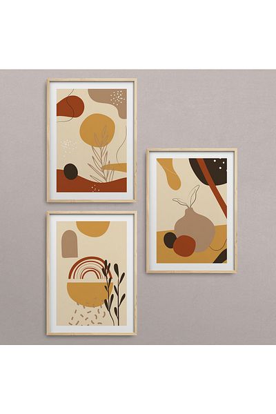 HOMEPACK Комплект за рисуване от 3 части с рамка от естествено дърво Hpn038