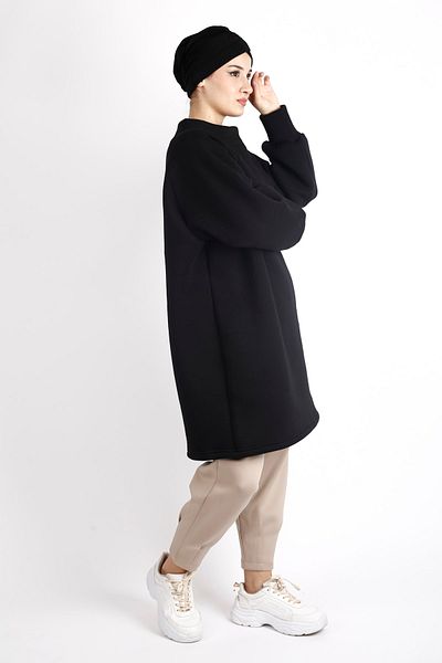 two in sis Dikyaka Tunic 3 Thread Raised Sweat Tunic. Long Sweatshirt Oversize Diky Tunic