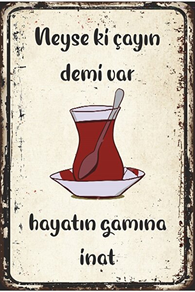 Tea Demi Kitchen Decor Retro Wooden Poster