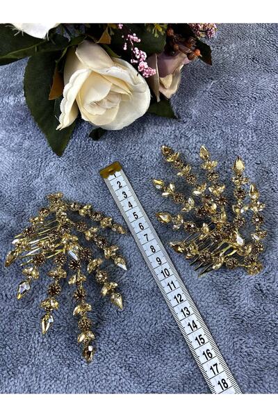 Bride Aksesuar Dünyası Αξεσουάρ μαλλιών για νυφικό τιάρα νύφης, χρώμα μελί, δ...