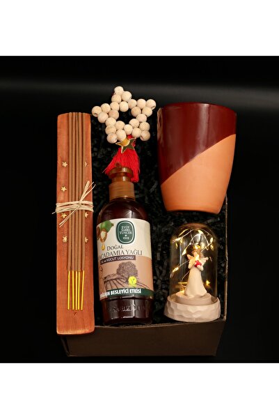 Bonitagift Işıklı Fanus Melek &kulpsuz Kupa &tütsü Seti &el Ve Vücut Losyonu&...