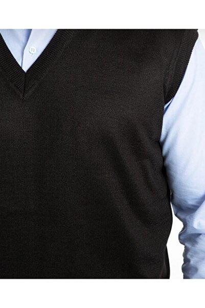 Genel Markalar Erkek V Yaka Ince Yün Triko Örgü Tüylenmez Süveter
