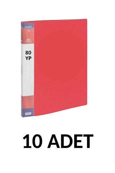 Noki 10 Pieces of Kraf 80 Sheets Presentation File Red