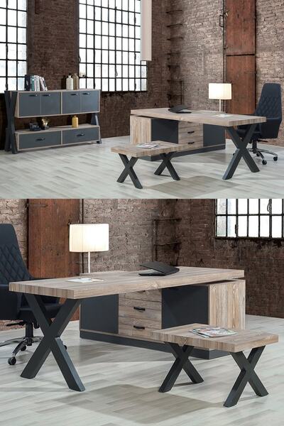 Eymense Aspendos Kahverengi Ofis Takımı