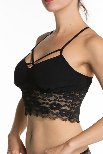 kingspearl Bralet din dantela-negru