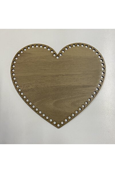 aladepo قاعدة صينية سلة خشبية (قلب) 25 سم خشب فاتح وجهين 3 مم MDF