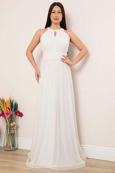 PULLIMM C-Neck Glitter Long Evening Dress 13320