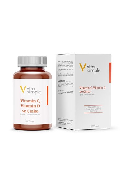 VitaSimple Vitamin C, Vitamin D Ve Çinko Içeren Takviye Edici Gıda 60 Tablet