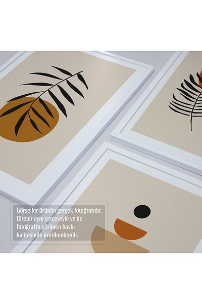 HOMEPACK Λευκό Πλαστικοποιημένο Σετ Πλαίσιο 3 τεμαχίων Πίνακας Hpn045
