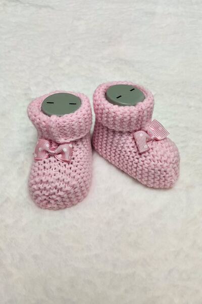 Çt Çeyizci Tekstil Baby Booties, Bow Baby Booties, Knitwear Knitted Baby Booties