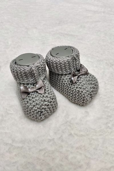 Çt Çeyizci Tekstil Baby Booties, Bow Baby Booties, Knitwear Knitted Baby Booties