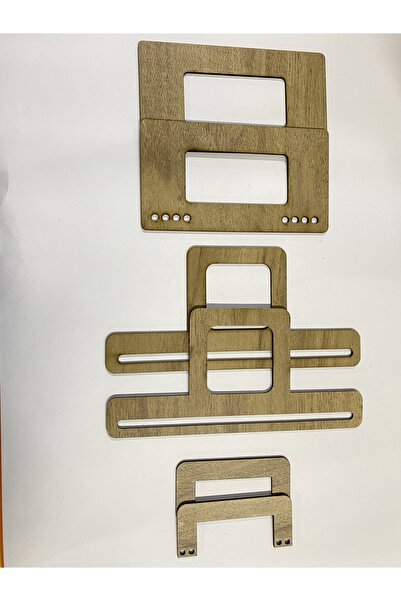 aladepo Ξύλινη λαβή τσάντας Εξωτερική λαβή MDF δρυς (3 ΖΕΥΓΑ)