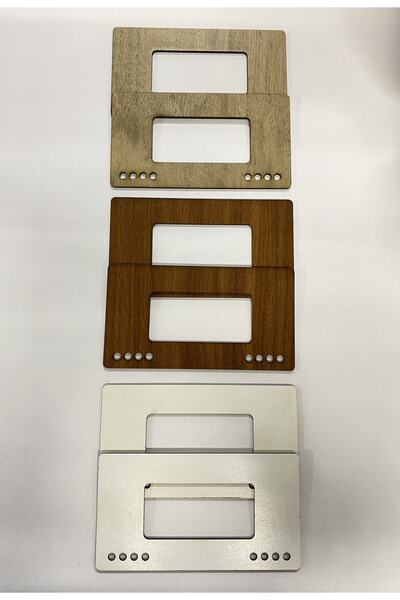 aladepo Ξύλινη λαβή τσάντας Ορθογώνια πολύχρωμη λαβή MDF (3 ΖΕΥΓΑ)