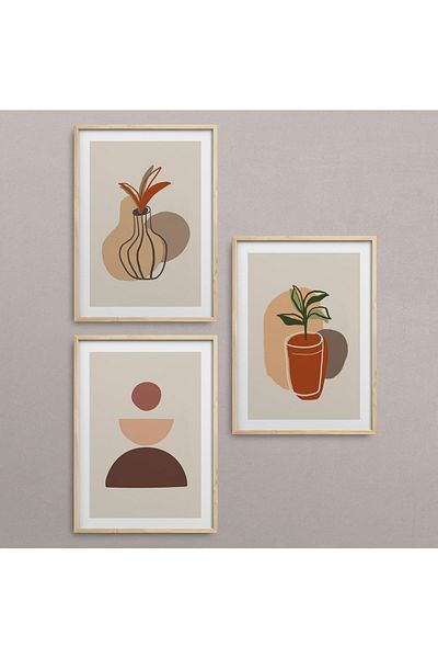 HOMEPACK Комплект за рисуване от 3 части с рамка от естествено дърво Hpn049