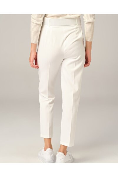 MODA MAÇKA PARK Брюки з поясом, вузькими штанинами та високою талією