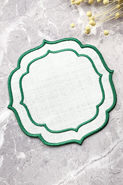 WEARE2 Yeşil Renkli Çift Sargı Nakışlı Kokteyl Peçetesi