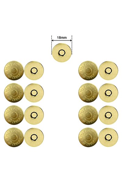 Hdg Magnetic Round Bag Snap Magnetic Snap Gold Color in Knitted Bag - 10 Set ...
