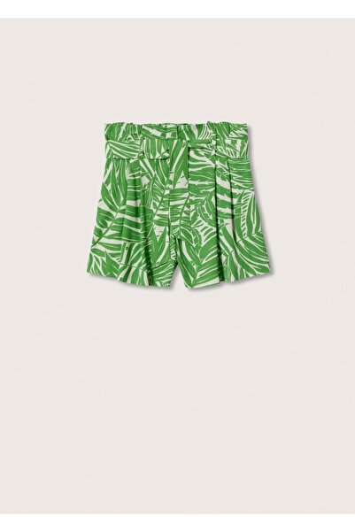 MANGO Woman Desenli Kemerli Şort