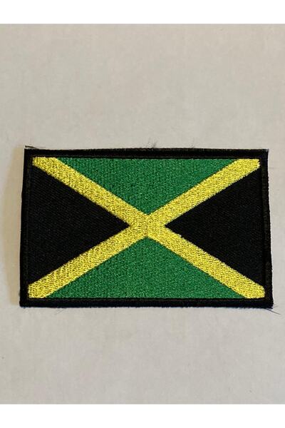 StüdyoÜmitTişört جامايكا العلم المرقعة، مزيج، رقعة الجينز