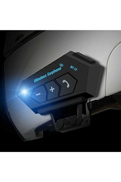 JUNGLEE Bt12 Bluetooth 5.0 Motorsiklet Interkom Mikrofonlu Kulaklık Kask Blue...