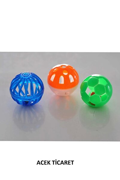 A.C.E.K PLASTİK Bird Toy Bell Ball 3-Piece Bird Toy