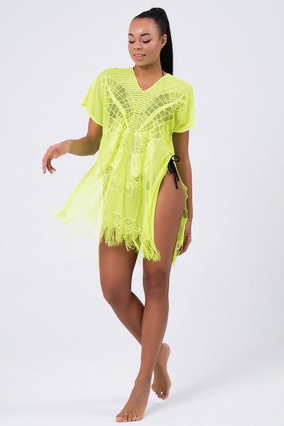 vawensea Women's Butterfly Pattern Tulle Pareo Green