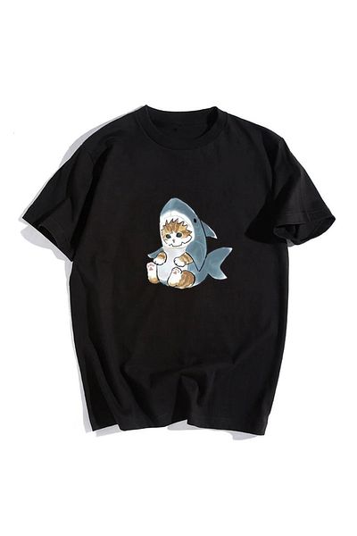 Touz Μπλουζάκι My Vision Shark Cat Black Unisex Oversize