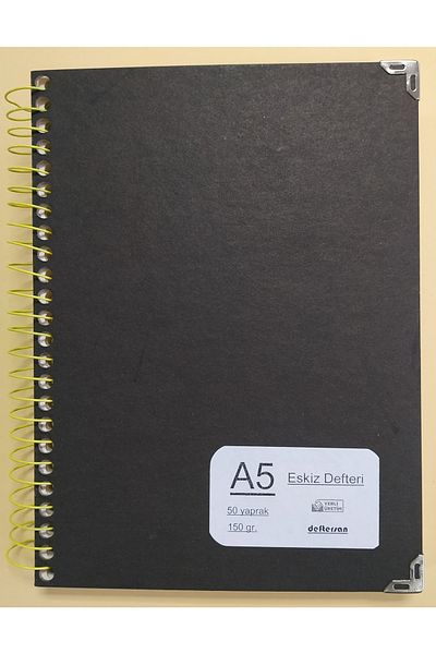 DEFTERSAN Σκληρό εξώφυλλο Α5 Sketchbook Μαύρο