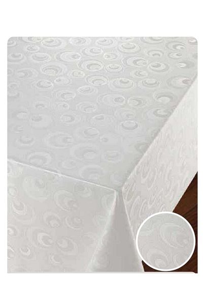 Herseyygüzell Pvc Wipeable Tablecloth Half Moon Model White