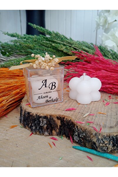 DECORA HOBİ (15 ADET) Bubble Mum, Mika Kutuda Mum, Söz, Nişan, Nikah, Kına, D...