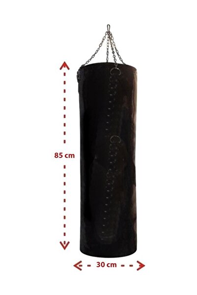 abnturk Zincirli Suni Deri 80 Cm X 30 Cm Hazır Dolu Boks Kum Torbası