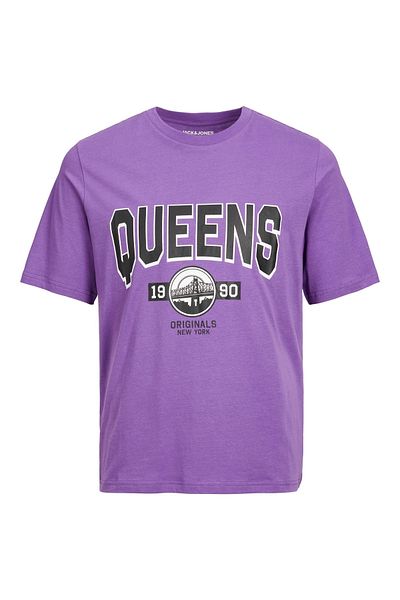 Jack & Jones Ανδρικό μωβ μπλουζάκι Jack Jones Big City Tee Ss Crew Neck Tg 12232261 -19